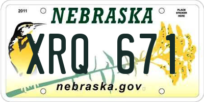 NE license plate XRQ671