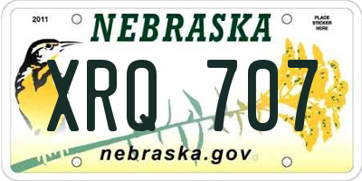 NE license plate XRQ707