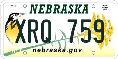 NE license plate XRQ759