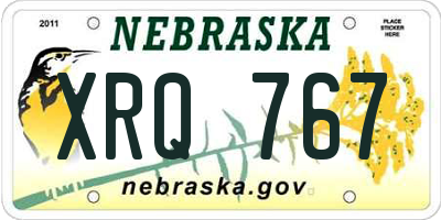 NE license plate XRQ767
