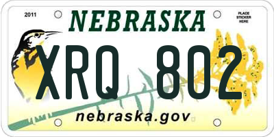 NE license plate XRQ802