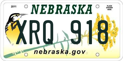 NE license plate XRQ918