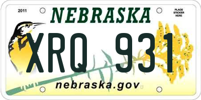 NE license plate XRQ931