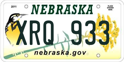 NE license plate XRQ933