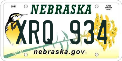 NE license plate XRQ934