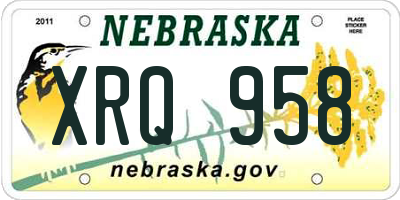 NE license plate XRQ958