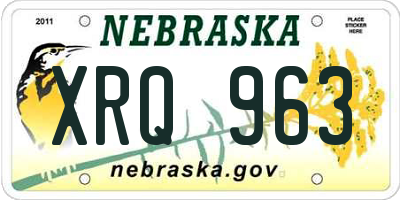NE license plate XRQ963
