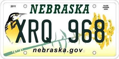 NE license plate XRQ968