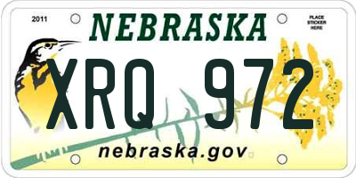 NE license plate XRQ972