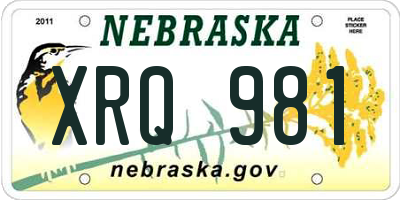 NE license plate XRQ981