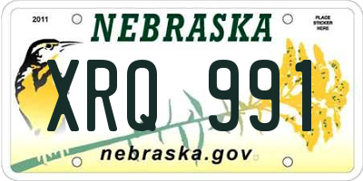 NE license plate XRQ991