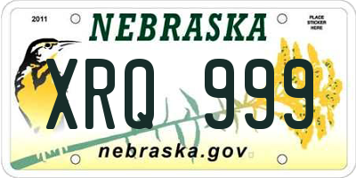 NE license plate XRQ999