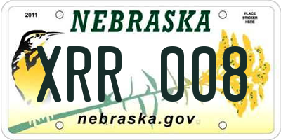 NE license plate XRR008
