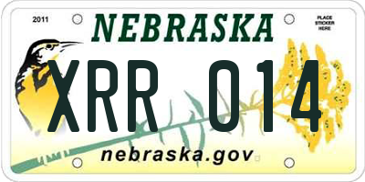 NE license plate XRR014