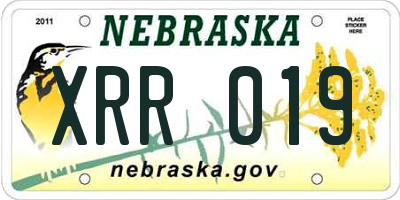 NE license plate XRR019