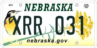 NE license plate XRR031