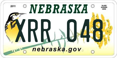 NE license plate XRR048