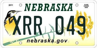 NE license plate XRR049