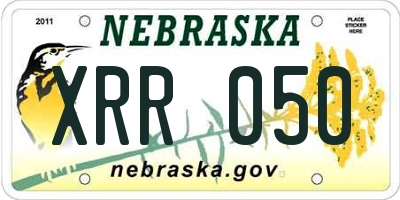 NE license plate XRR050