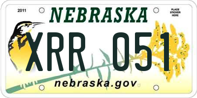 NE license plate XRR051