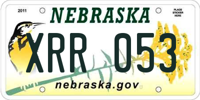 NE license plate XRR053