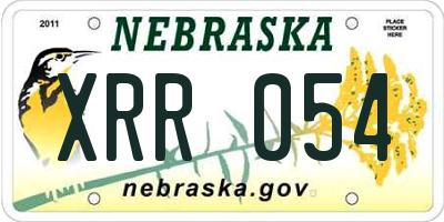 NE license plate XRR054