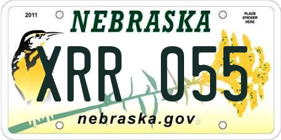 NE license plate XRR055