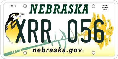NE license plate XRR056