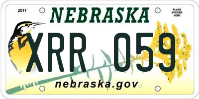 NE license plate XRR059