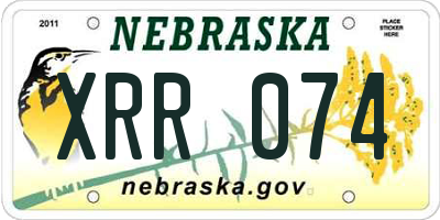 NE license plate XRR074