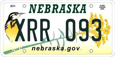 NE license plate XRR093