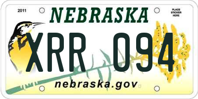 NE license plate XRR094