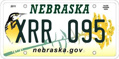 NE license plate XRR095