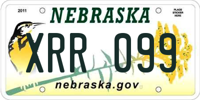 NE license plate XRR099
