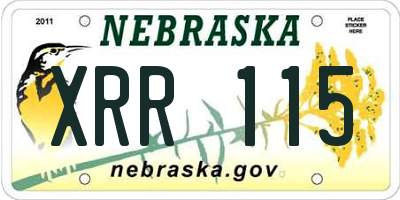 NE license plate XRR115