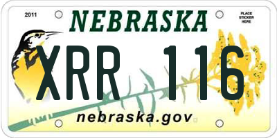 NE license plate XRR116