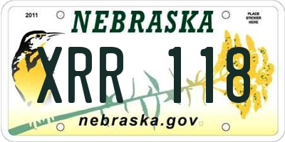 NE license plate XRR118