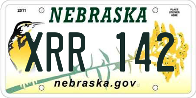 NE license plate XRR142