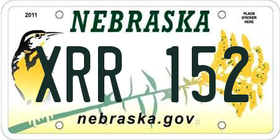 NE license plate XRR152