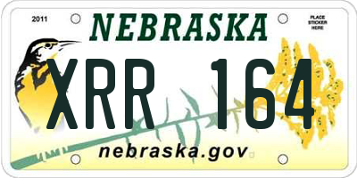 NE license plate XRR164