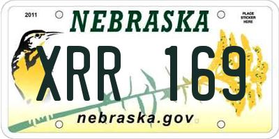 NE license plate XRR169