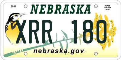 NE license plate XRR180