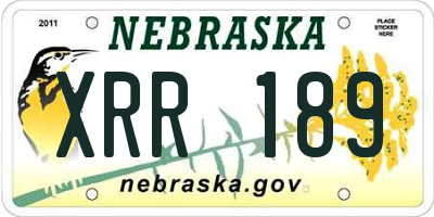 NE license plate XRR189