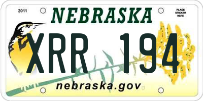 NE license plate XRR194