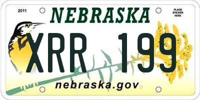 NE license plate XRR199