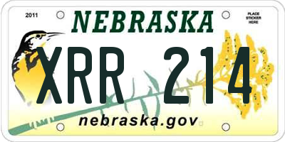 NE license plate XRR214