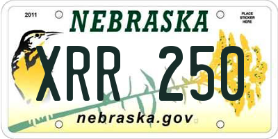 NE license plate XRR250