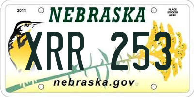 NE license plate XRR253