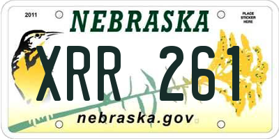 NE license plate XRR261