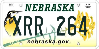 NE license plate XRR264